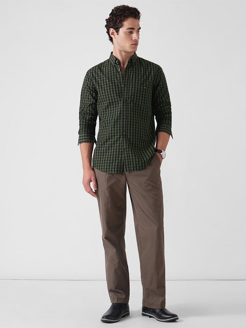 GREEN CHECKERED COTTON SHIRT-Shirt - 260134586