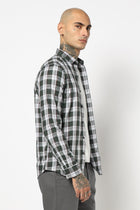 GREEN CHECKERED FULL SLEEVE TAILORED FIT SHIRT-Shirt - 250731692