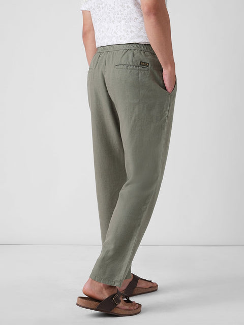GREEN ELASTICATED TRAVELLER TROUSER - Trousers - 260140031