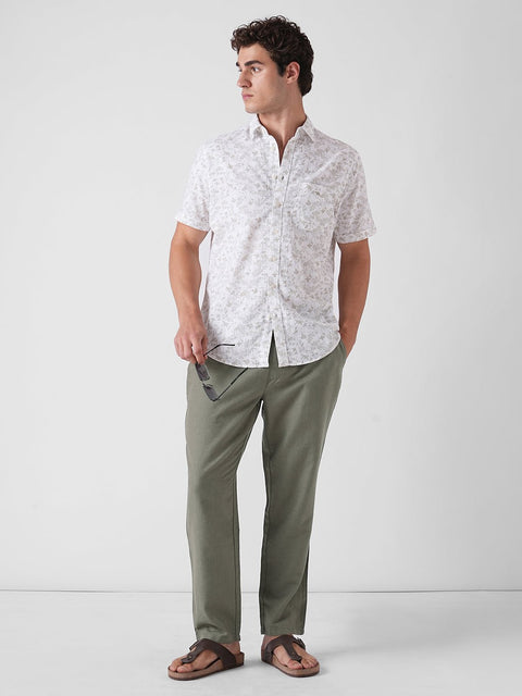 GREEN ELASTICATED TRAVELLER TROUSER - Trousers - 260140031