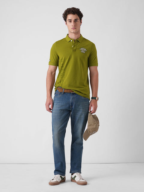 GREEN GRAPHIC PIQUE POLO T - SHIRT - T Shirt - 3IS1F0019