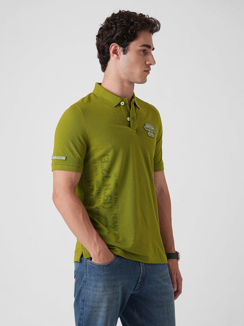 GREEN GRAPHIC PIQUE POLO T - SHIRT - T Shirt - 3IS1F0019