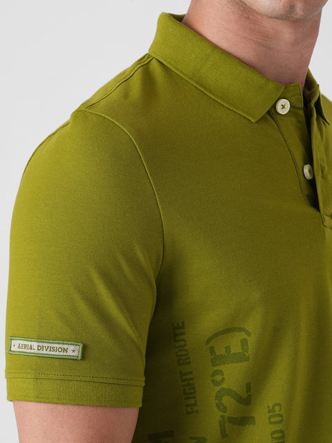 GREEN GRAPHIC PIQUE POLO T - SHIRT - T Shirt - 3IS1F0019