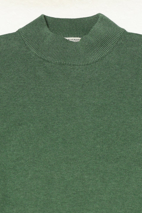 GREEN HIGH NECK FLATKNIT PULLOVER - T Shirt - 250960211