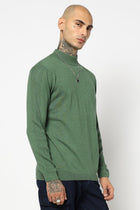 GREEN HIGH NECK FLATKNIT PULLOVER - T Shirt - 250960211