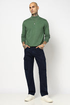 GREEN HIGH NECK FLATKNIT PULLOVER - T Shirt - 250960211