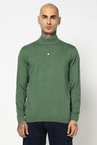 GREEN HIGH NECK FLATKNIT PULLOVER - T Shirt - 250960211