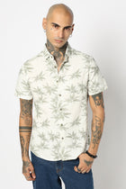 GREEN LEAF PRINTED HALF SLEEVE SHIRT-Shirts - 250531398