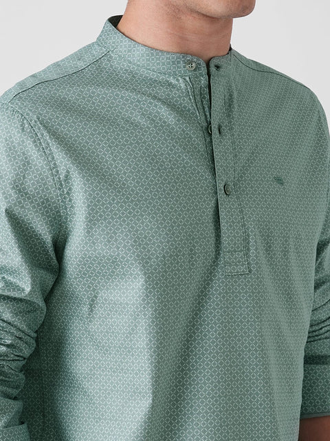 GREEN PRINTED DOBBY KURTA - Kurta - 2IS1F0001