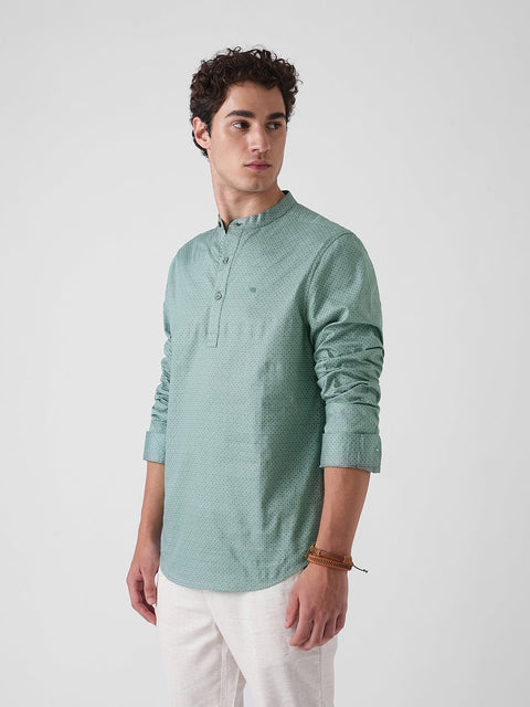 GREEN PRINTED DOBBY KURTA - Kurta - 2IS1F0001