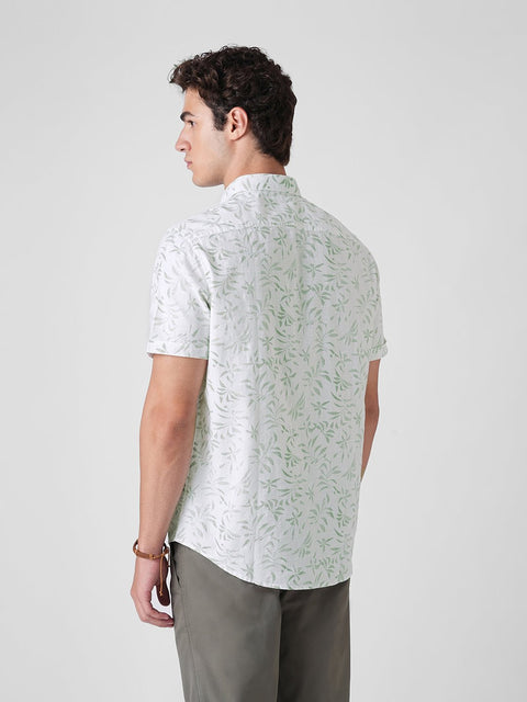 GREEN PRINTED SLUB SHIRT-Shirt - 260134811
