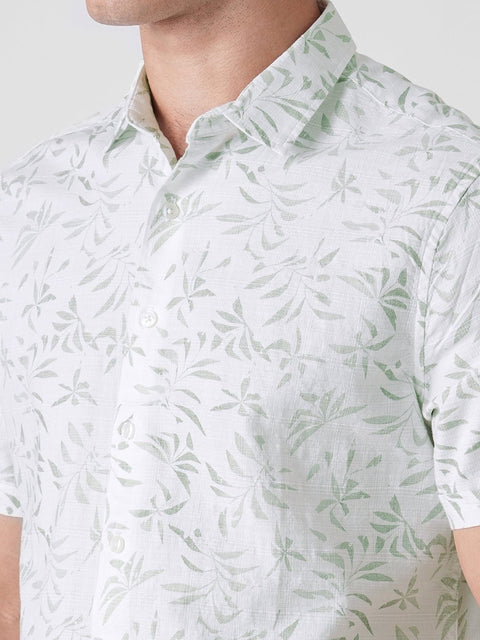 GREEN PRINTED SLUB SHIRT-Shirt - 260134811