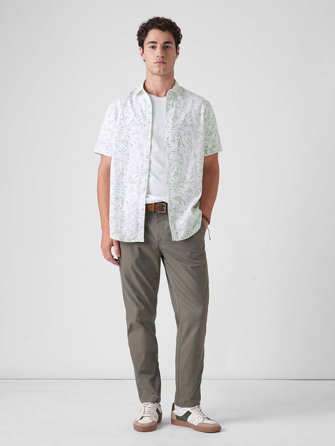 GREEN PRINTED SLUB SHIRT-Shirt - 260134811