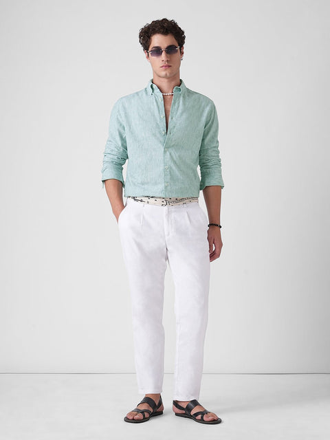 GREEN SLUB PLAIN SHIRT-Shirt - 260134905