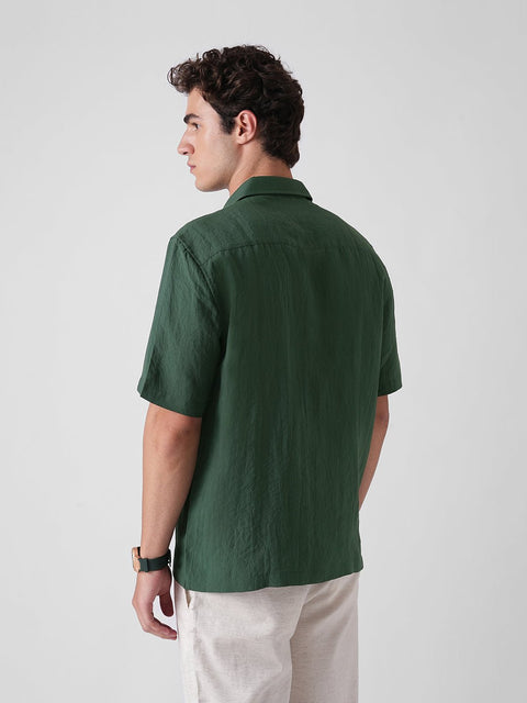 GREEN SLUB PLAIN SHIRT-Shirt - 260235100