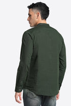 Green Solid Cotton Kurta Shirt - Kurta - 240120036