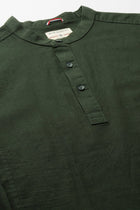 Green Solid Cotton Kurta Shirt - Kurta - 240120036