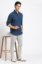 Green Striped Cotton Shirt - Shirt - 240427371