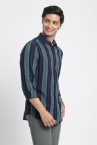 Green Striped Cotton Shirt - Shirt - 240427557