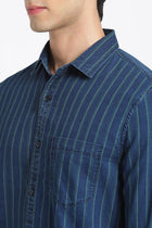 Green Striped Cotton Shirt - Shirt - 240427371