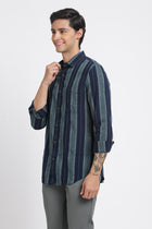 Green Striped Cotton Shirt - Shirt - 240427557