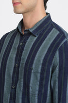 Green Striped Cotton Shirt - Shirt - 240427557