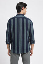 Green Striped Cotton Shirt - Shirt - 240427557