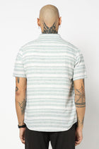GREEN STRIPED HALF SLEEVE SHIRT-Shirts - 250631572