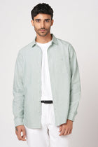 GREEN STRIPED OXFORD SHIRT-Shirt - 251033145