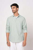 GREEN STRIPED OXFORD SHIRT-Shirt - 251033145