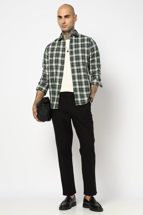 GREEN TARTAN CHECKERED COTTON SHIRT-Shirt - 250832101