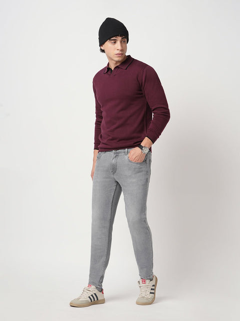 GREY ANKLE FIT TWILL JEANS - Jeans - 250910641