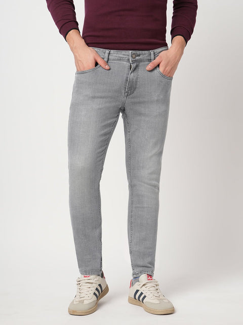 GREY ANKLE FIT TWILL JEANS - Jeans - 250910641