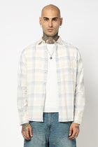 GREY CHECKERED LINEN SHIRT-Shirt - 250731792