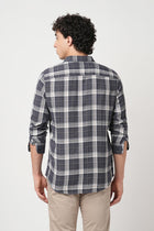 GREY DOBBY WINDOWPANE CHECKERED SHIRT-Shirt - 251033100