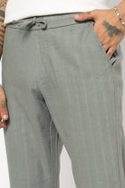 GREY LINEN TRAVELLER FIT TROUSER - Trousers - 250840979