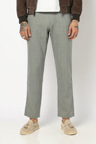 GREY LINEN TRAVELLER FIT TROUSER - Trousers - 250840979