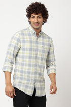 Grey Plaid Cotton Shirt - Shirts - 230424662