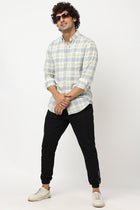 Grey Plaid Cotton Shirt - Shirts - 230424662