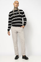 GREY PLAIN TRAVLLER FIT COTTON TROUSER - Trousers - 250840879