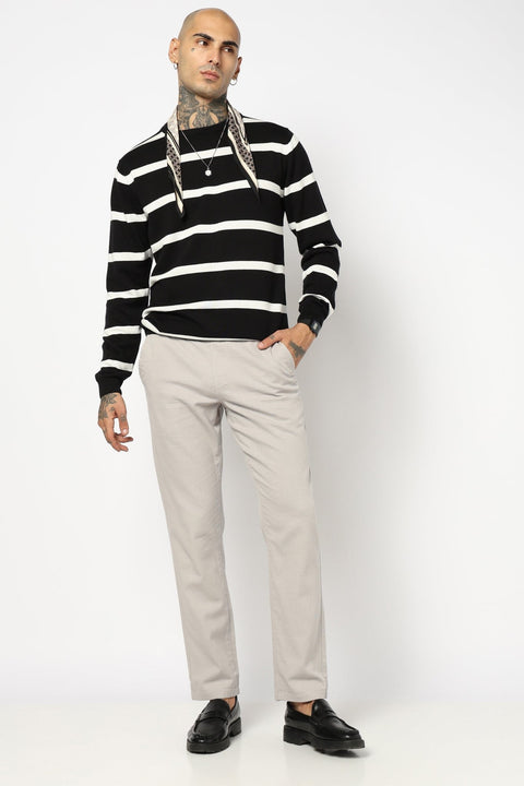 GREY PLAIN TRAVLLER FIT COTTON TROUSER - Trousers - 250840879