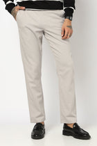 GREY PLAIN TRAVLLER FIT COTTON TROUSER - Trousers - 250840879