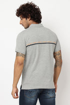 Grey Printed Polo Cotton T-shirt - T-Shirt - 230530502