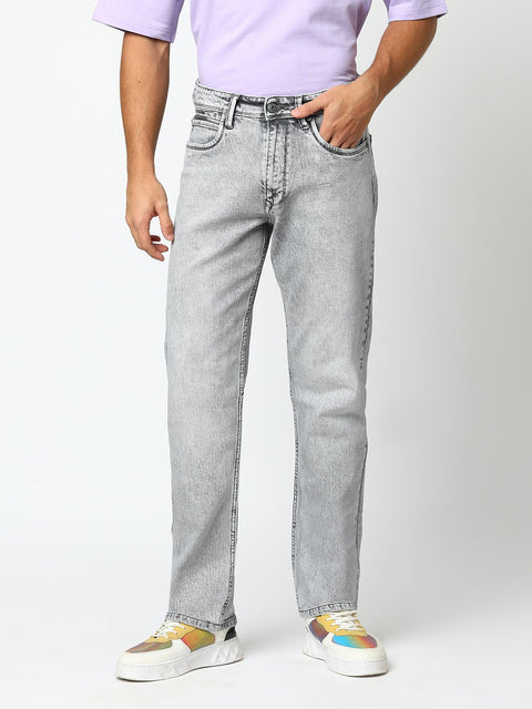 Grey Relaxed Fit Jeans - Jeans - 240110094