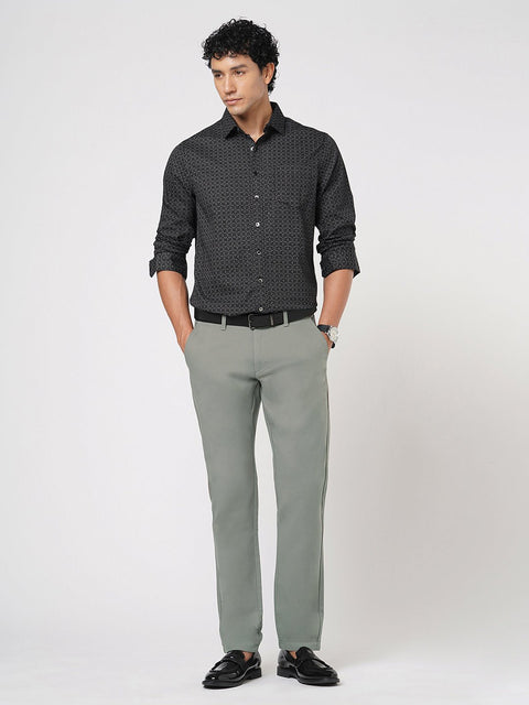 GREY SLIM FIT DOBBY TROUSER - Trousers - 251041356