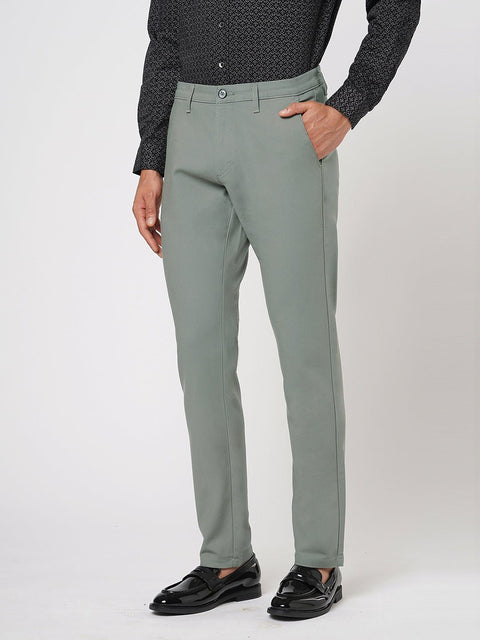 GREY SLIM FIT DOBBY TROUSER - Trousers - 251041356