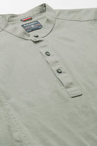 Grey Solid Cotton Kurta Shirt - Kurta - 240126513