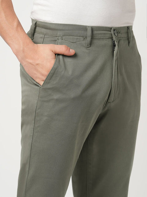 GREY STRAIGHT FIT DOBBY TROUSER - Trousers - 250941201