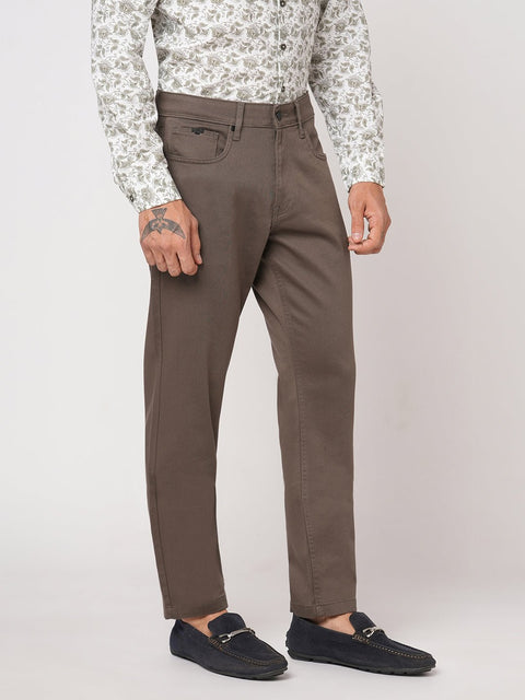 GREY STRAIGHT FIT PLAIN TROUSER - Trousers - 251241617