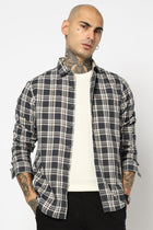 GREY WINDOWPANE CHECKERED SHIRT-Shirt - 250731966